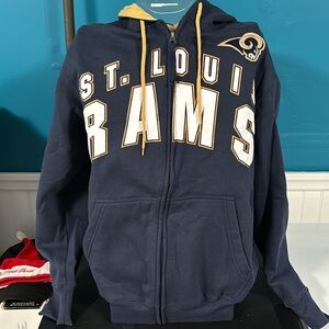 ST. LOUIS Rams Zip up hoodie. Never worn with tags still on. Men’s size Medium